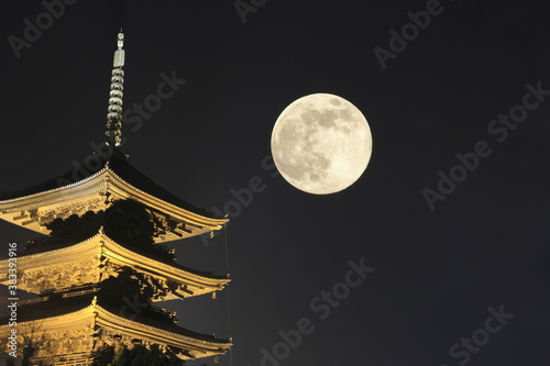 東寺と満月