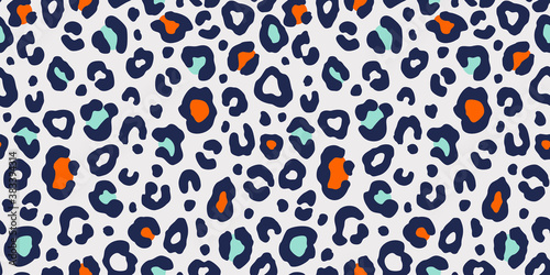 Colorful leopard seamless pattern. Fashion stylish vector texture.