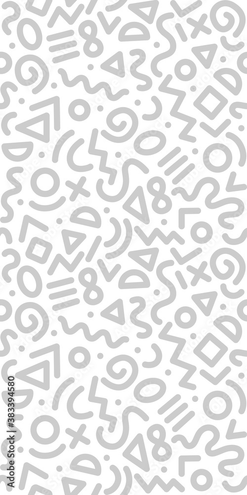 Seamless monochrome geometric pattern. Fashion 80-90s. Hipster Memphis style.