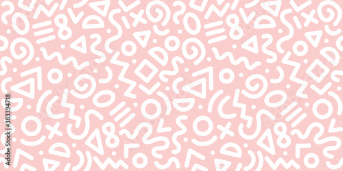 Seamless monochrome geometric pattern. Fashion 80-90s. Hipster Memphis style.