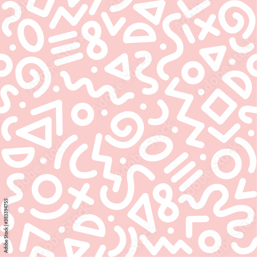 Seamless monochrome geometric pattern. Fashion 80-90s. Hipster Memphis style.
