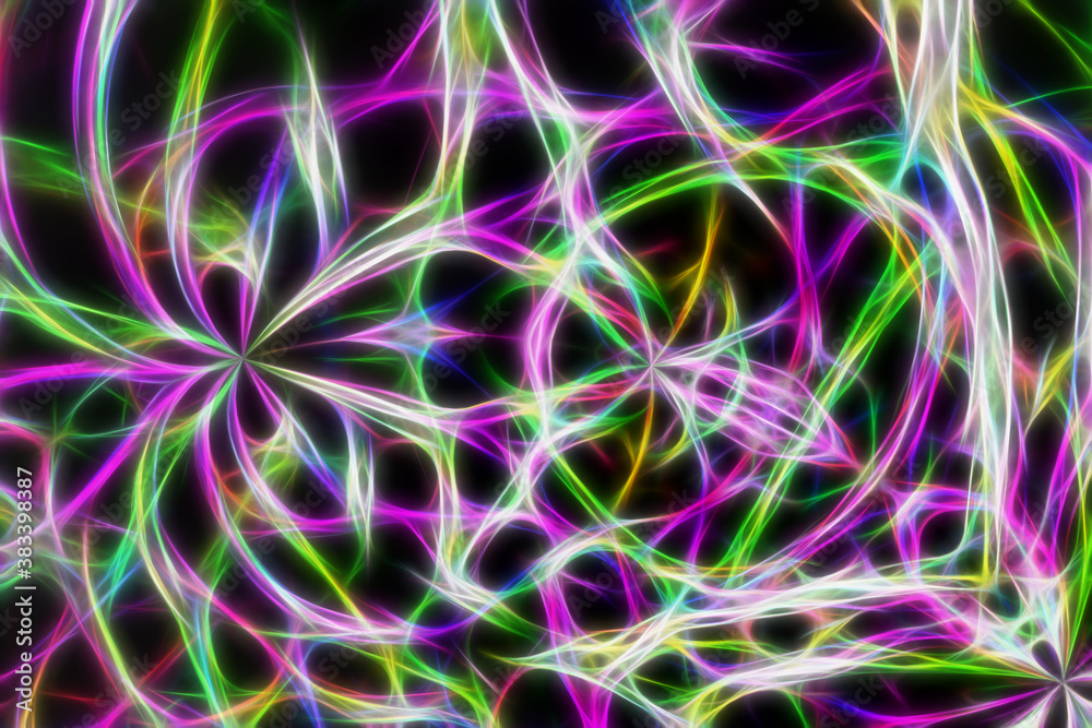 Abstract fractal glowing neon background Abstract fractal glowing neon background