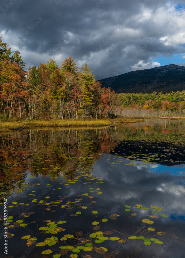 Perkins Pond in Jaffrey New Hampshire with Mount Monadnock.