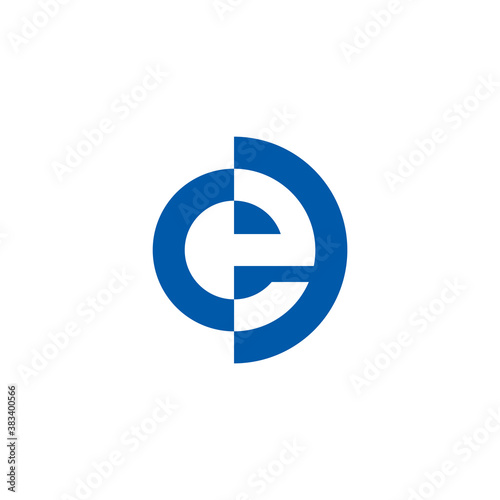 letter ce abstract geometric negative space logo vector