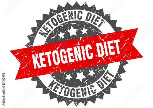 ketogenic diet stamp. grunge round sign with ribbon