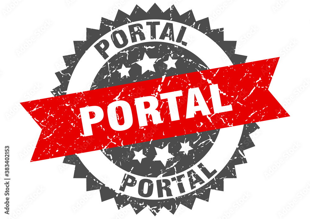 Obraz premium portal stamp. grunge round sign with ribbon