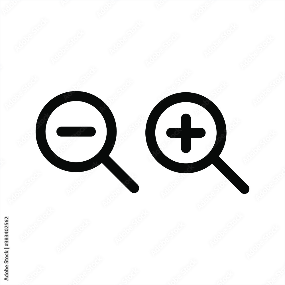 Zoom In and Zoom Out Icons. magnifying glass icons. Zoom in and out magnifying glass icon vector Zoom In and Zoom Out Icons. magnifying glass icons. Zoom in and out magnifying glass icon vector
