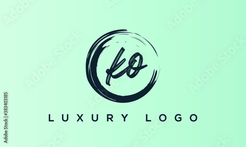 KO logo letter monogram alphabet initial icon vector design.