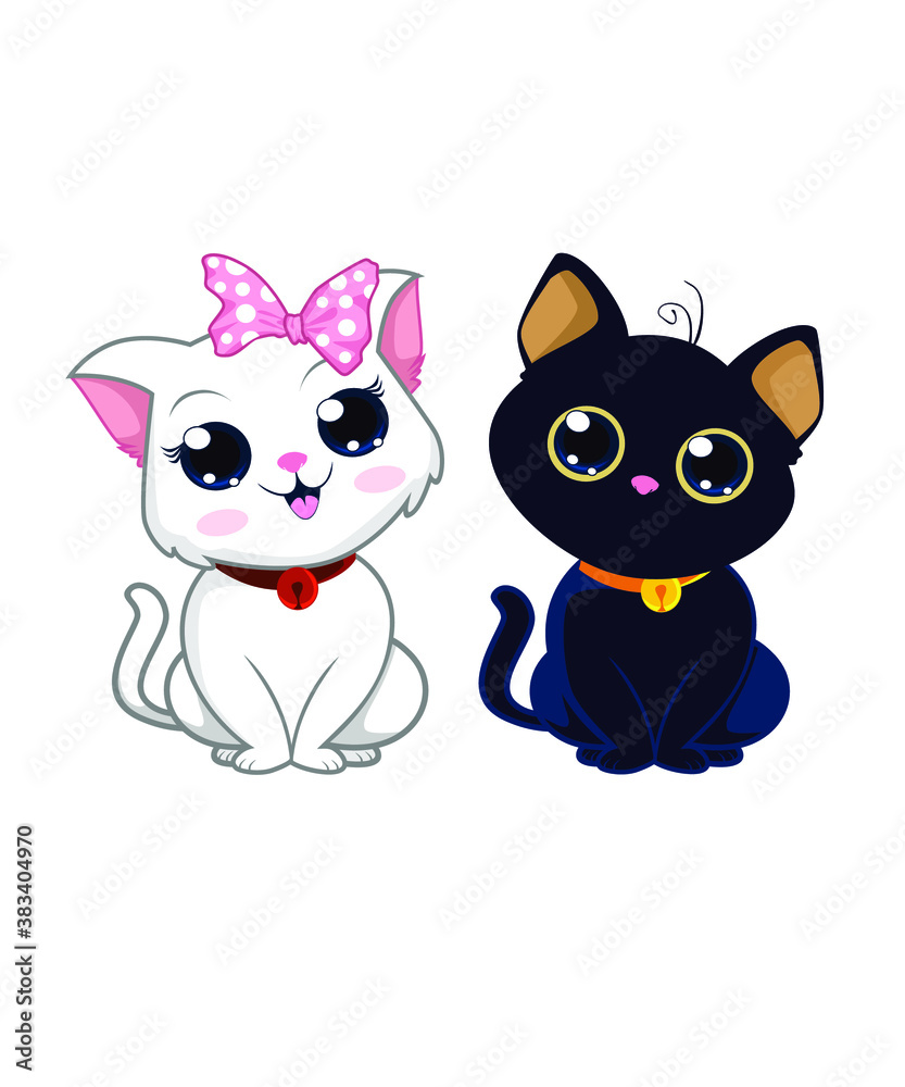 cat cute mascot cartoon in vector