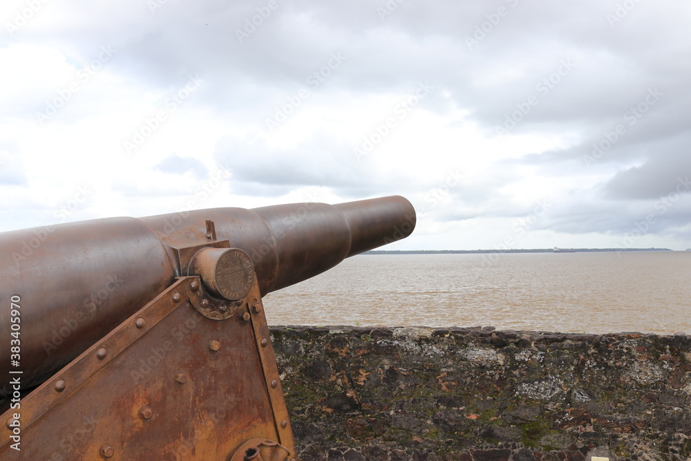 old cannon on the beach