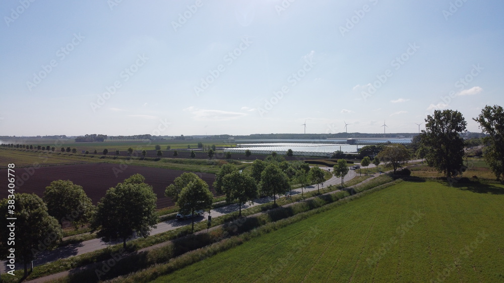 Aerial view the dutch countryside, agricultural area and farmland in the south of the Netherlands. Aerial view the dutch countryside, agricultural area and farmland in the south of the Netherlands.