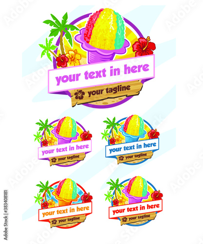 rainbow ice cream logo vector