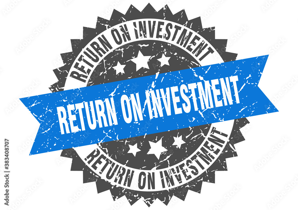 Obraz premium return on investment stamp. grunge round sign with ribbon