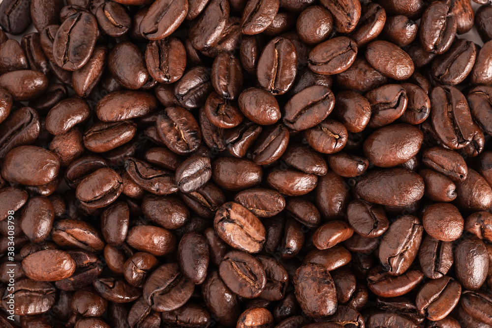 Close Up of a group of roasted Coffee Beans Close Up of a group of roasted Coffee Beans