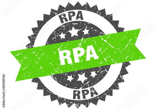 rpa stamp. grunge round sign with ribbon