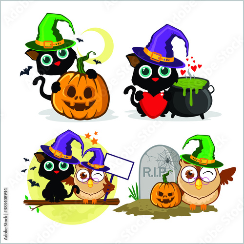 halloween mascot cartoon in vector