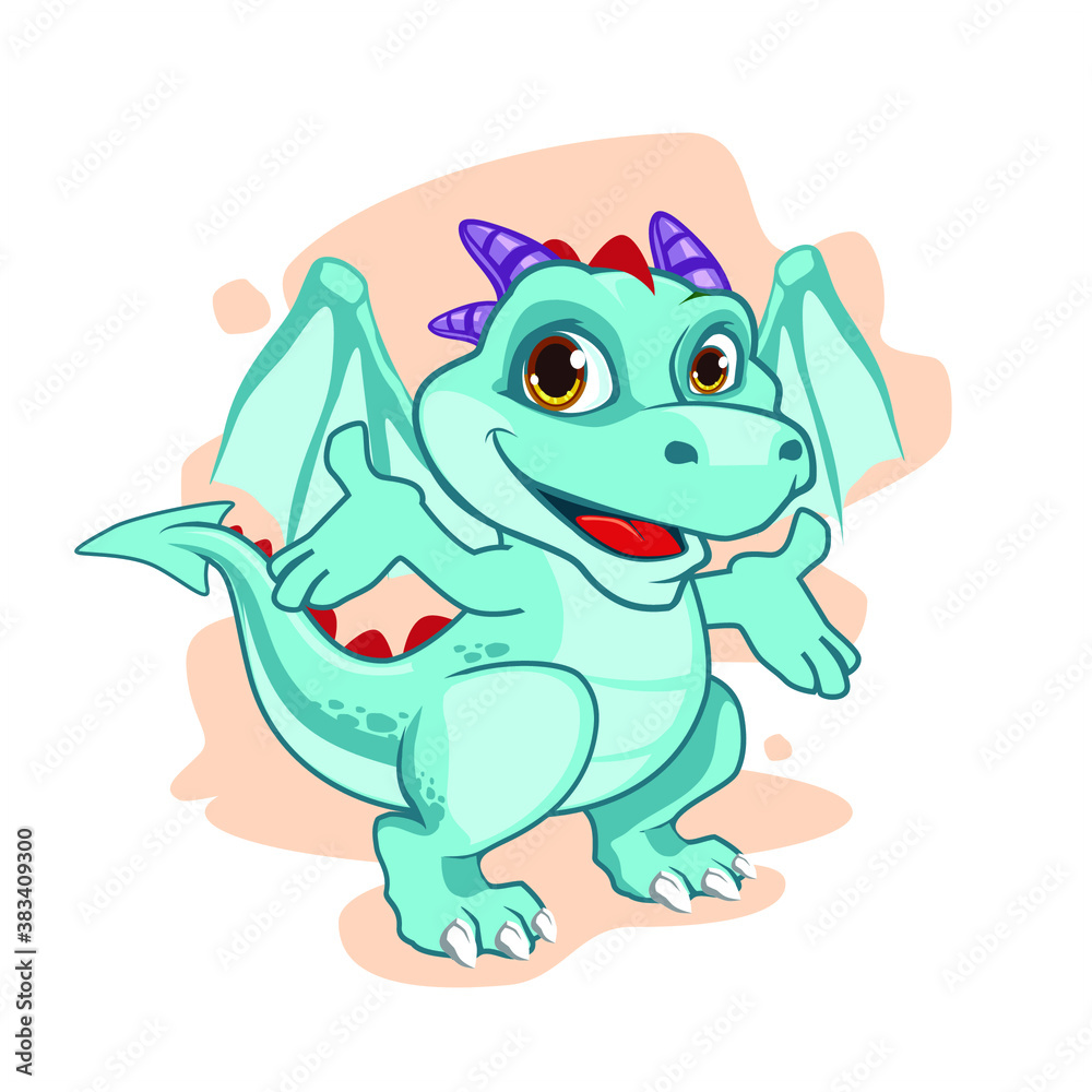funny little dragon with wings