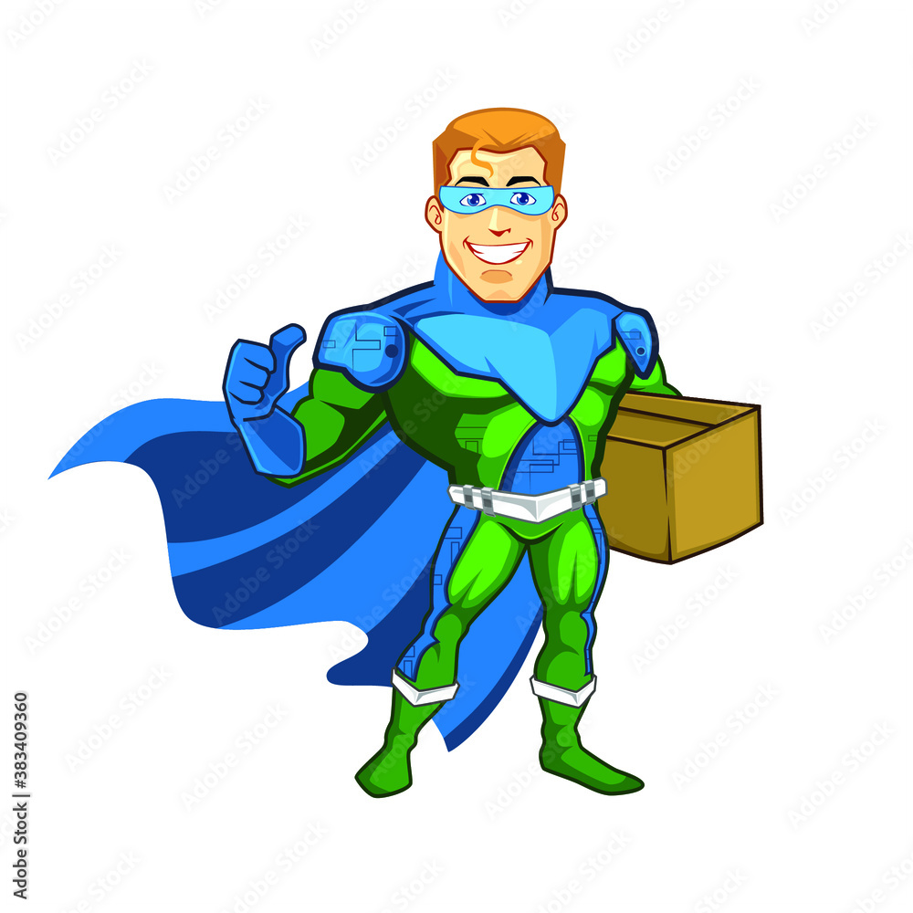 superhero mascot cartoon in vector