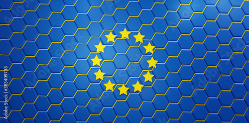 Europe hexagonal grid backg...