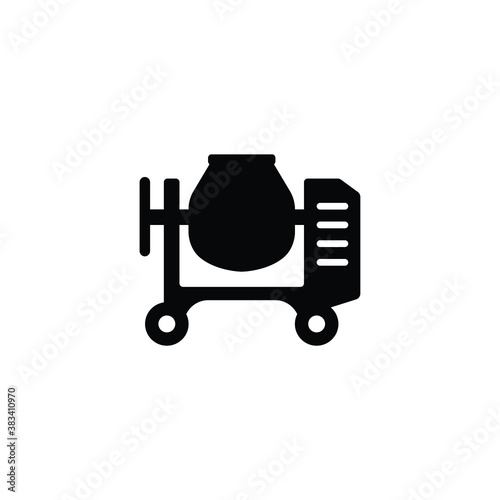 Cement mixer icon vector isolated on white, logo sign and symbol.