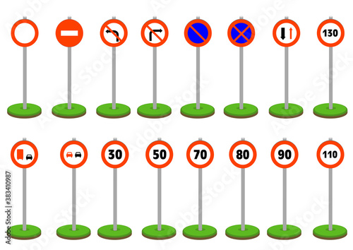 panneaux de signalisation routière france vector illustration