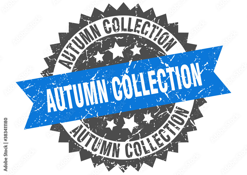 Obraz premium autumn collection stamp. grunge round sign with ribbon