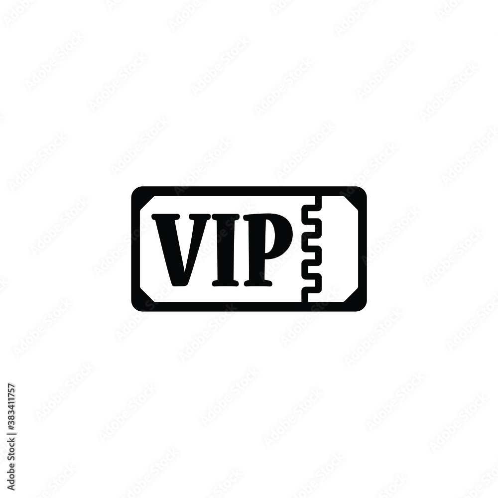 VIP ticket icon vector isolated on white, logo sign and symbol. VIP ticket icon vector isolated on white, logo sign and symbol.