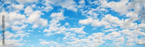 Blue sky with white clouds, natural backgrounds, panoramic sky © Valerii