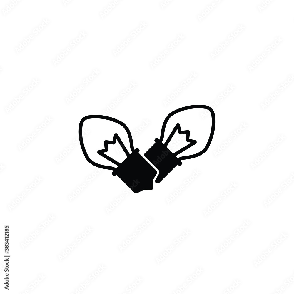 Light bulb icon vector isolated on white, logo sign and symbol. Light bulb icon vector isolated on white, logo sign and symbol.