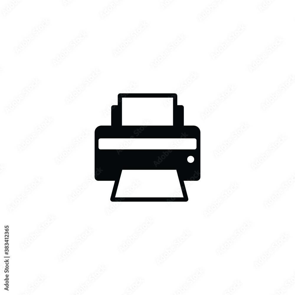 Printer icon vector isolated on white, logo sign and symbol. Printer icon vector isolated on white, logo sign and symbol.