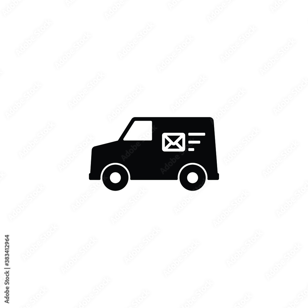Delivery van icon vector isolated on white, logo sign and symbol.