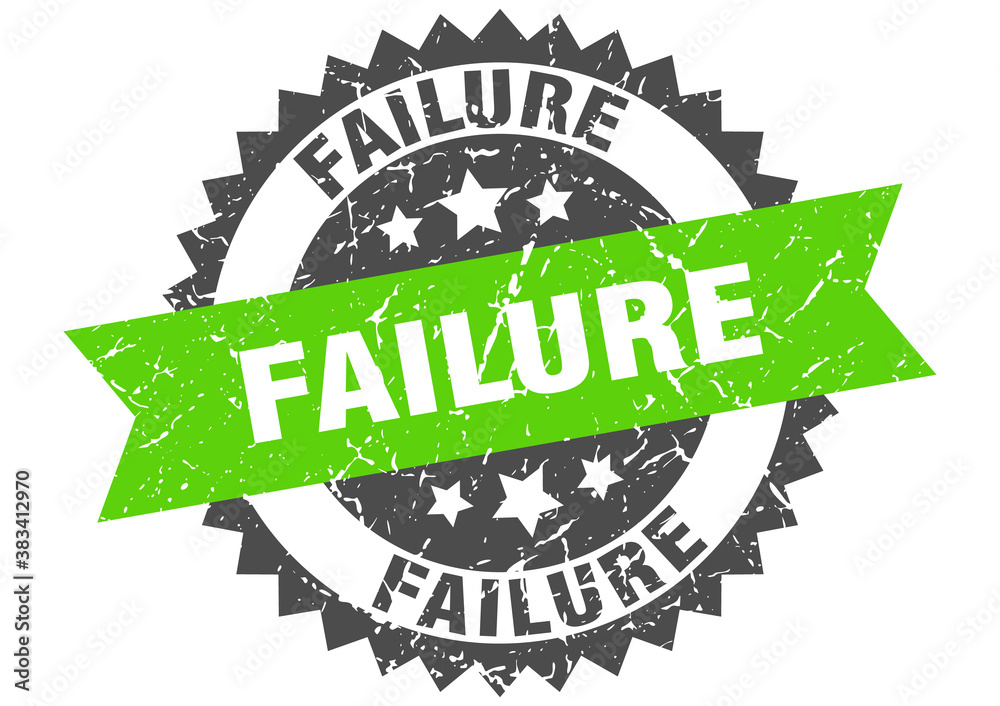 Fototapeta premium failure stamp. grunge round sign with ribbon