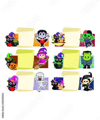 halloween mascot cartoon in vector