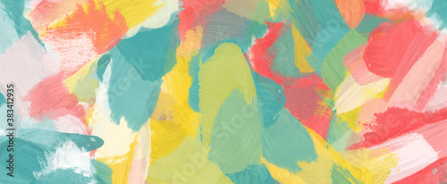 Abstract brush stroke hand-drawn background, picturesque oil painting, illustration with colorful rainbow palette.
