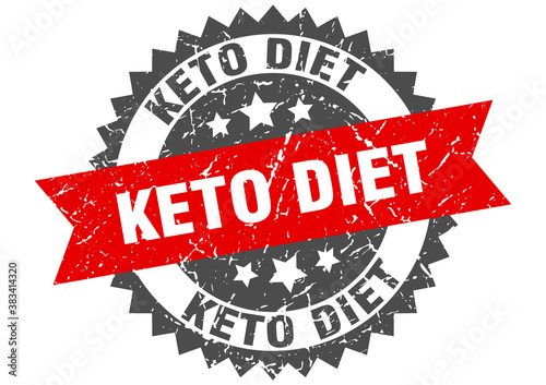 keto diet stamp. grunge round sign with ribbon