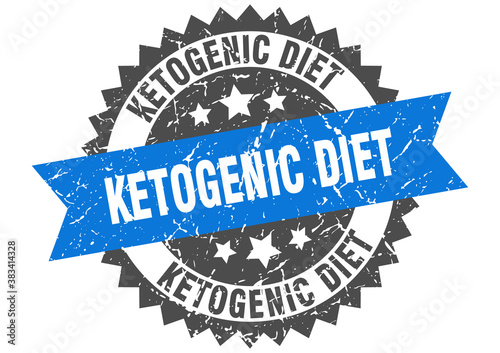 ketogenic diet stamp. grunge round sign with ribbon