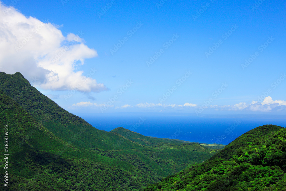 屋久島の海と山