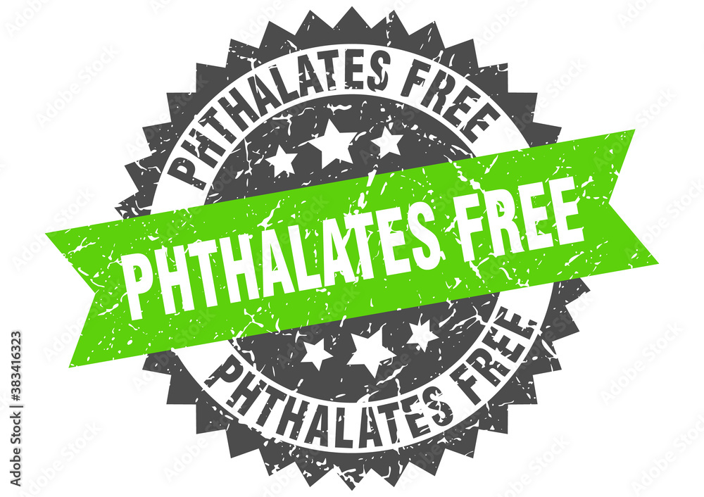 Obraz premium phthalates free stamp. grunge round sign with ribbon