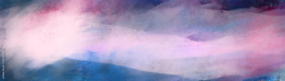 Fototapeta premium Watercolor paint like gradient background pastel ombre style. Card template for brochure, banner, wallpaper, mobile screen. Neon, girly princess theme