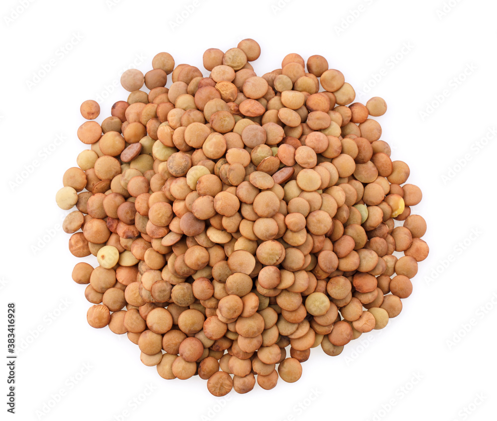 Pile lentil isolated on white background. Pile lentil isolated on white background.
