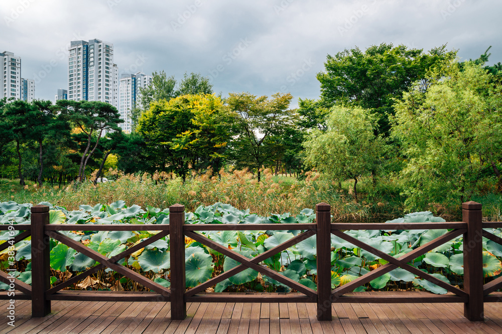 Songdo International City Michuhol Park in Incheon, Korea.