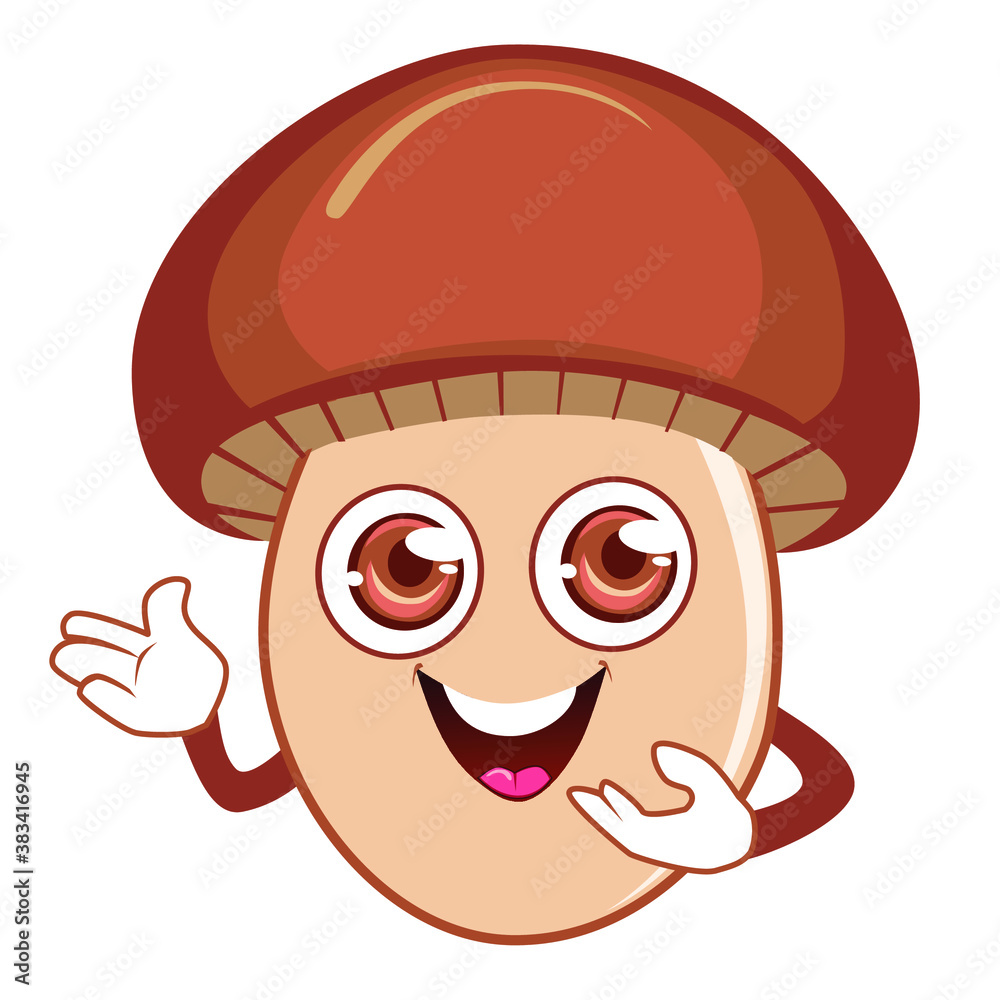mushroom mascot cartoon in vector