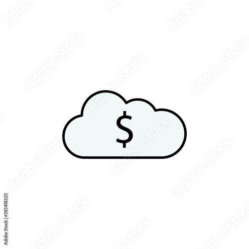 cloud, dollar colored icon. Element of finance illustration. Signs and symbols colored icon can be used for web, logo, mobile app, UI, UX