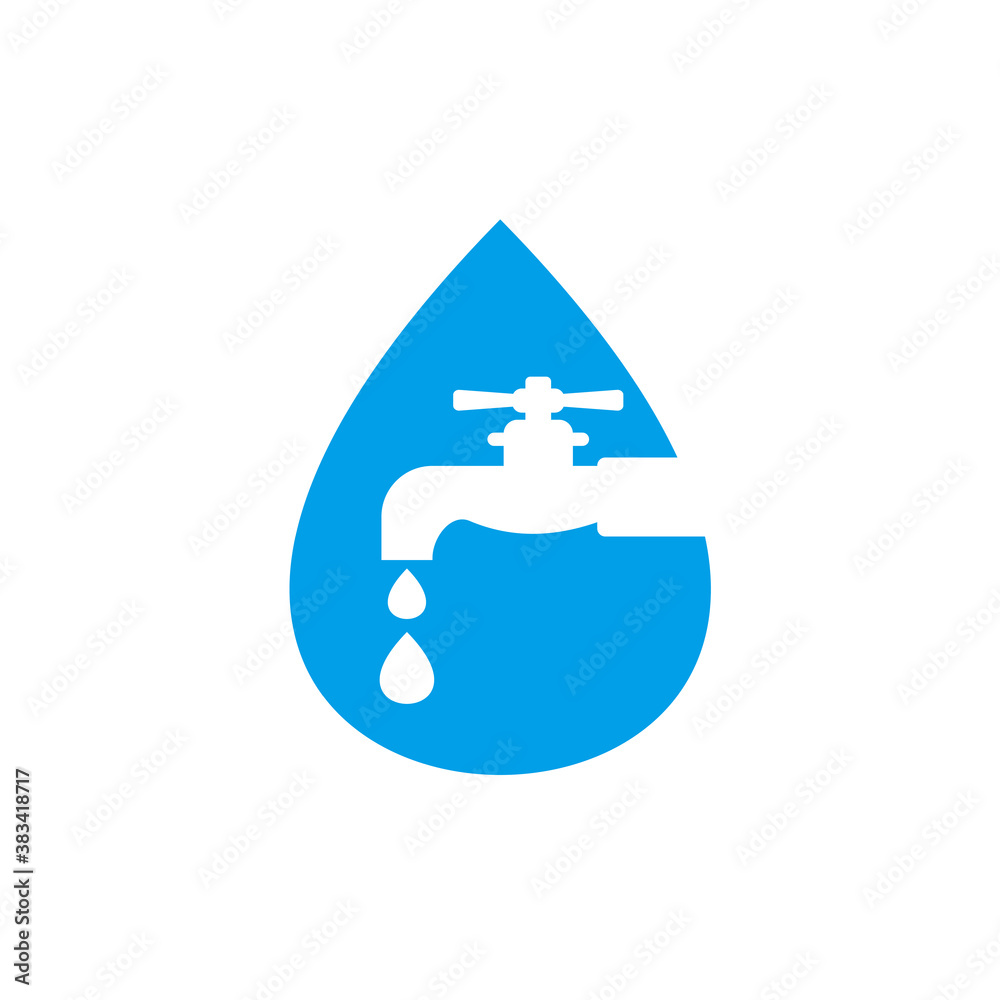 Water faucet plumbing logo design template Water faucet plumbing logo design template