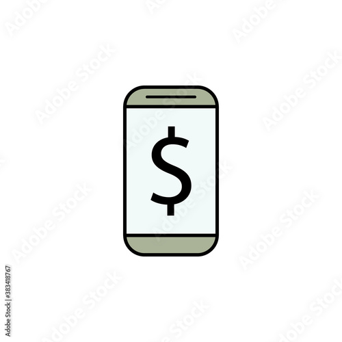Fototapeta Naklejka Na Ścianę i Meble -  smartphone, dollar colored icon. Element of finance illustration. Signs and symbols colored icon can be used for web, logo, mobile app, UI, UX