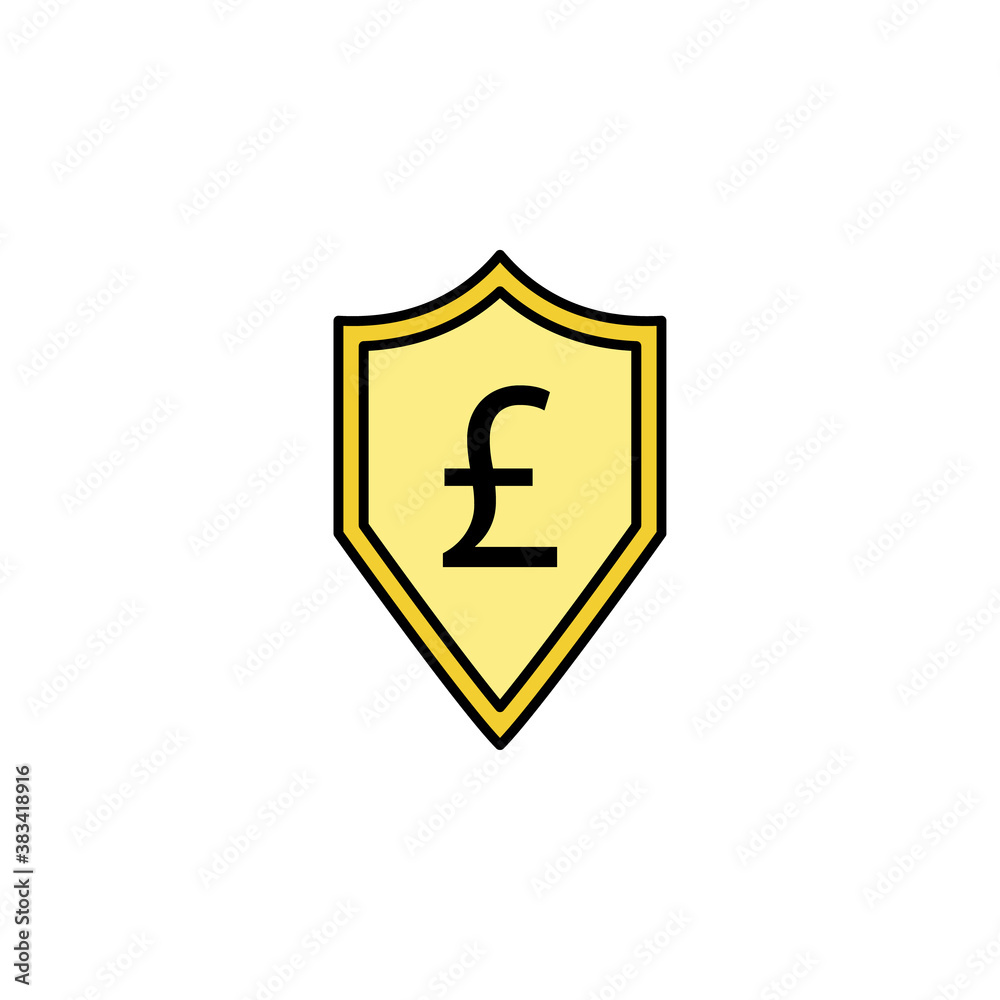 shield, pound colored icon. Element of finance illustration. Signs and symbols colored icon can be used for web, logo, mobile app, UI, UX shield, pound colored icon. Element of finance illustration. Signs and symbols colored icon can be used for web, logo, mobile app, UI, UX