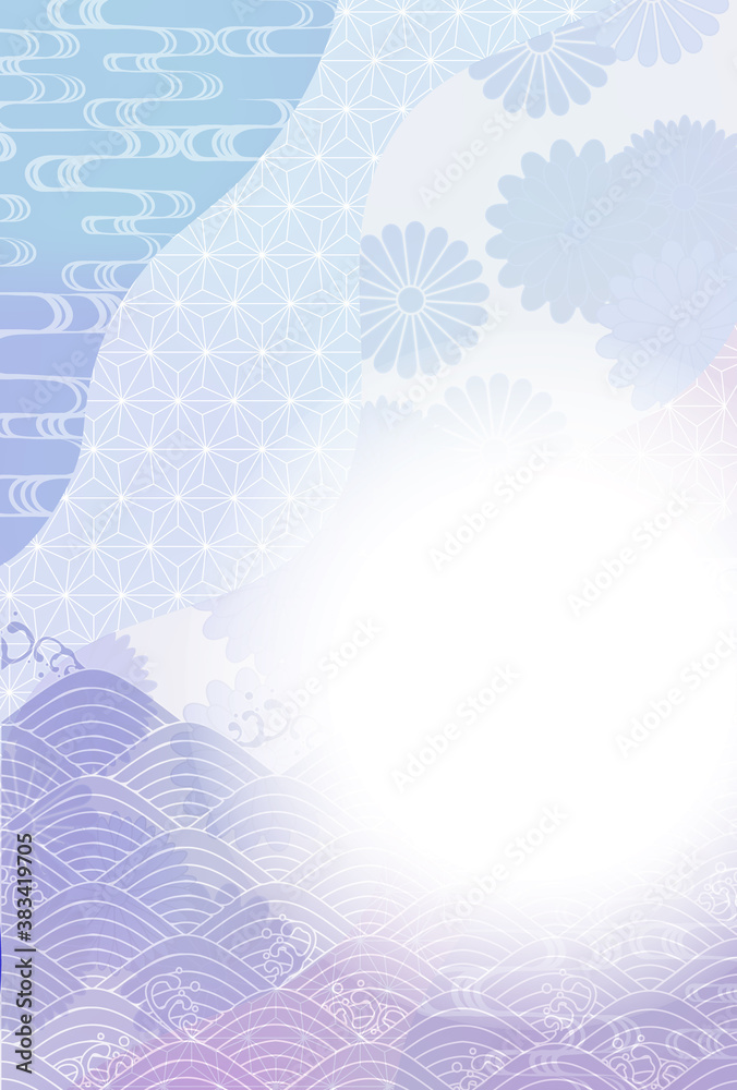 Obraz premium 喪中 和柄 はがき 背景