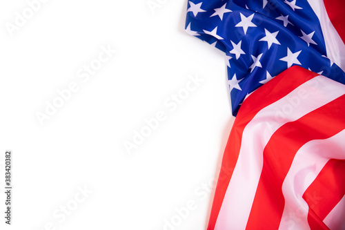 Fototapeta Naklejka Na Ścianę i Meble -  Closeup of American flag with copy space.