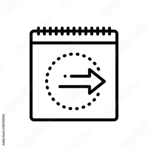 Black line icon for tomorrow