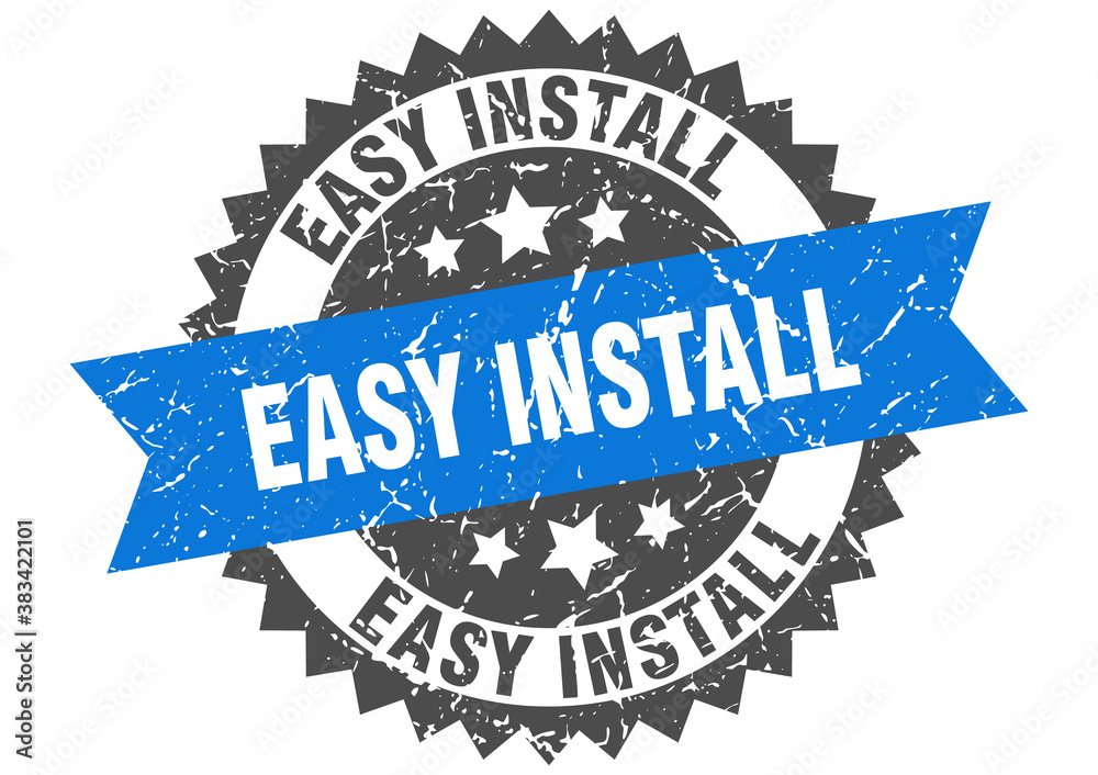Obraz premium easy install stamp. grunge round sign with ribbon